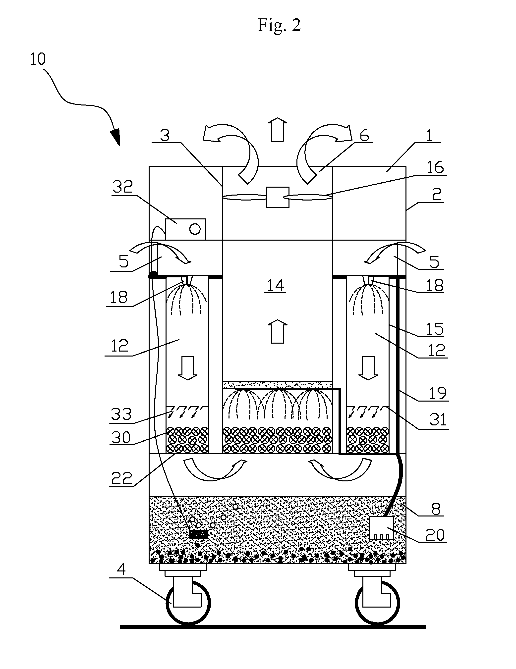 Dust arrester and method for removing dust particles from air