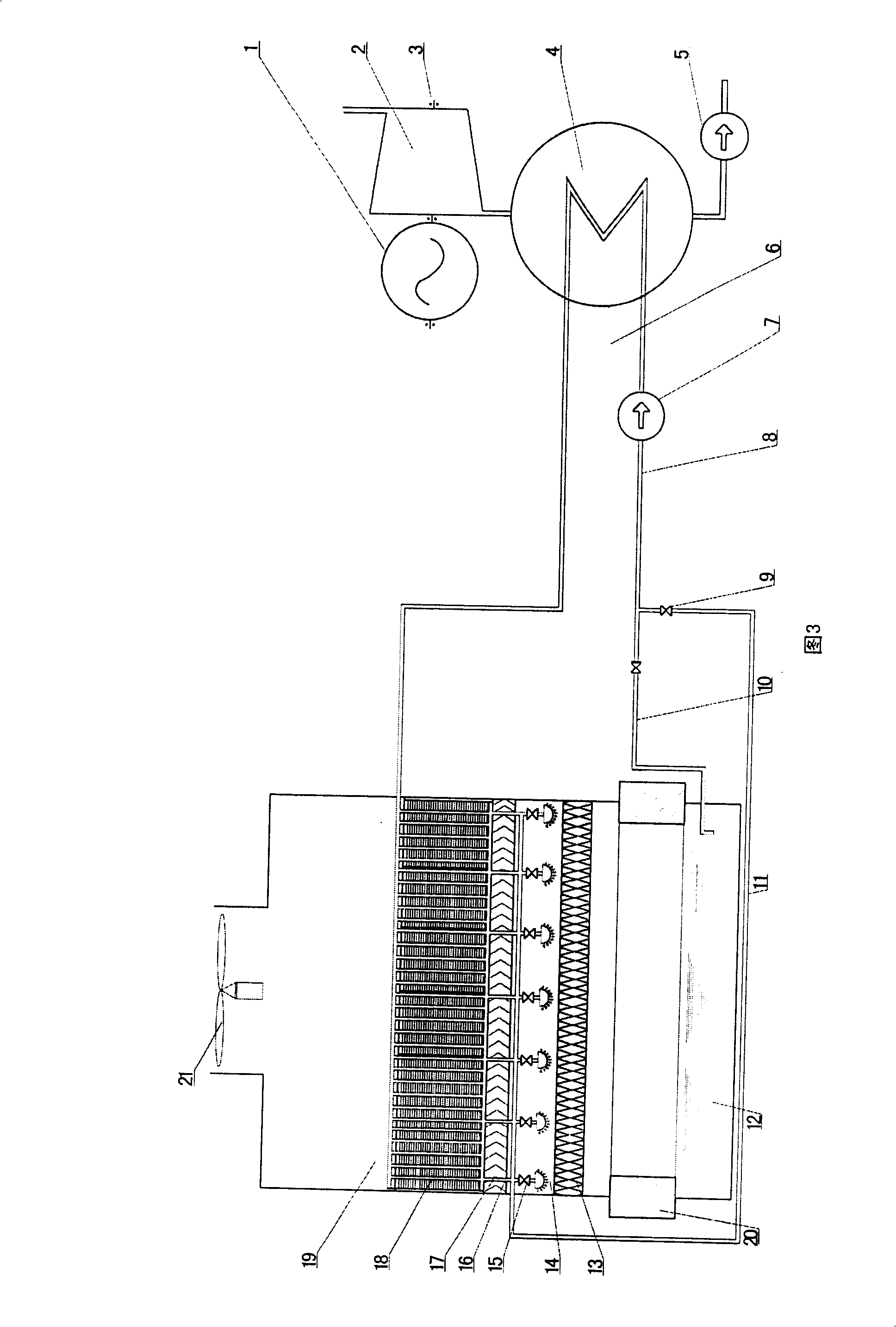 Air cooled water composite cooling tower