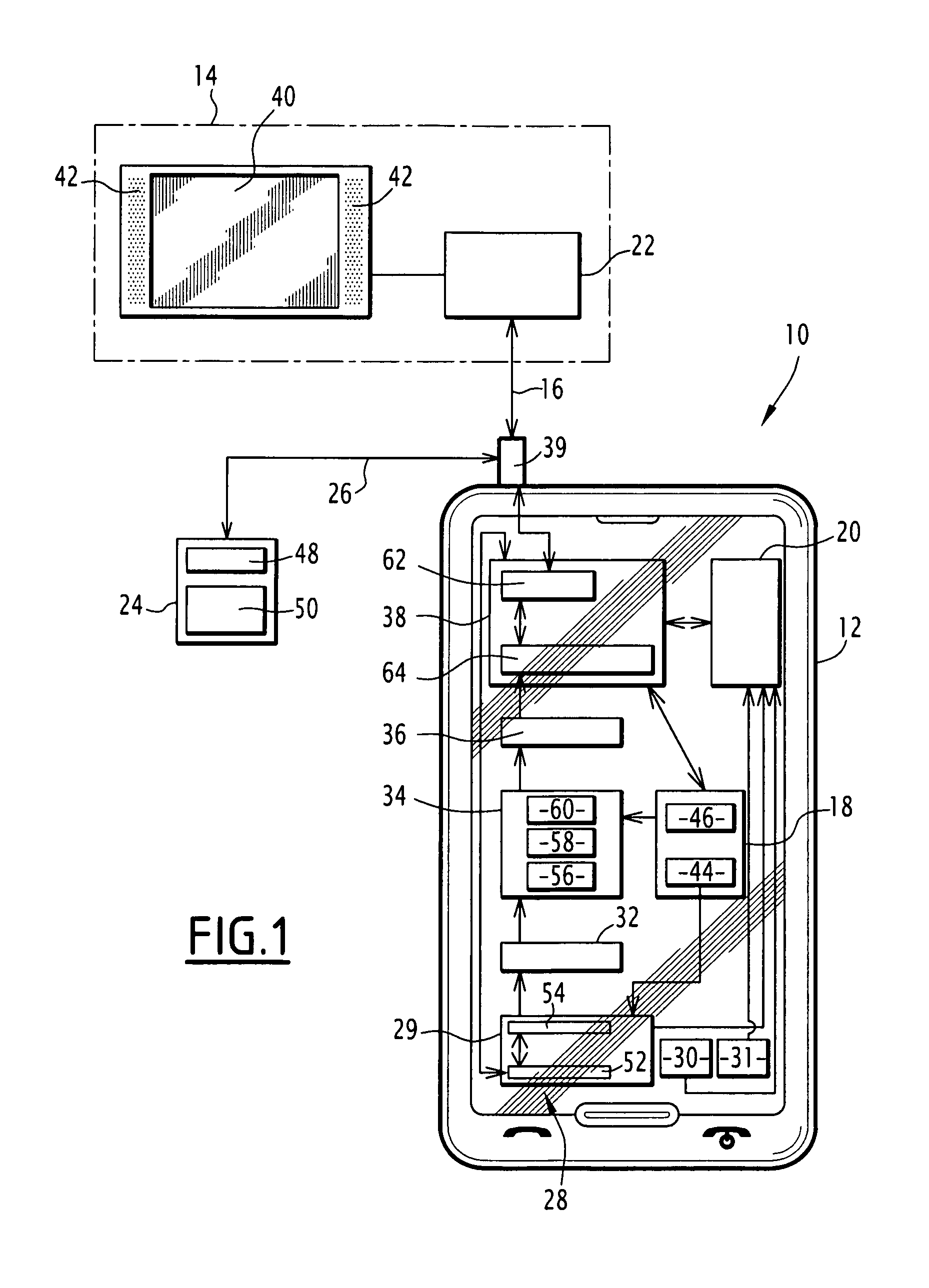 Mobile phone comprising a streaming server with activation means for activating downloading of a file for streaming thereof