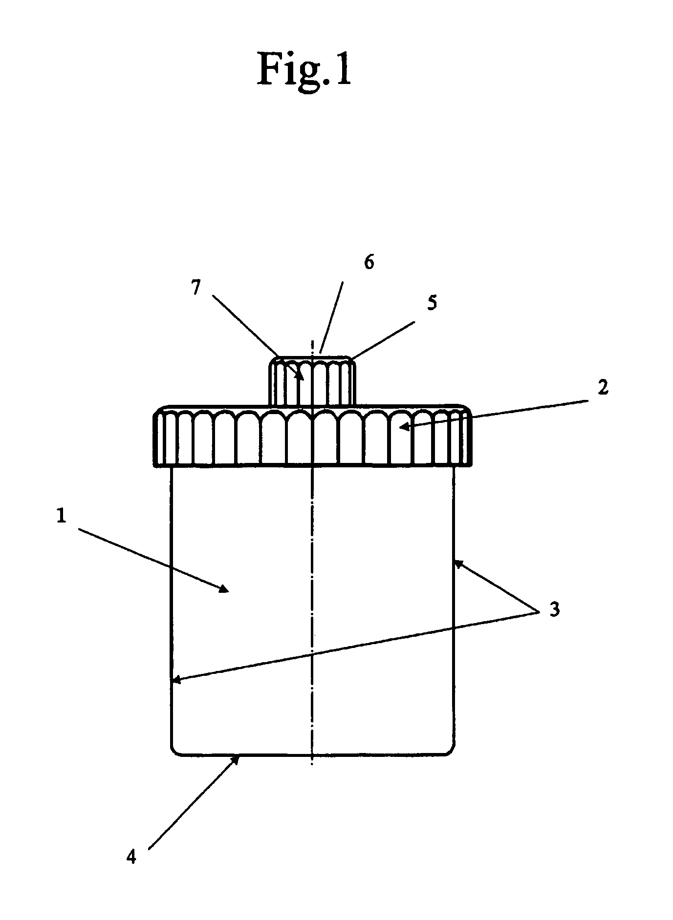 Container with seal on the container lid