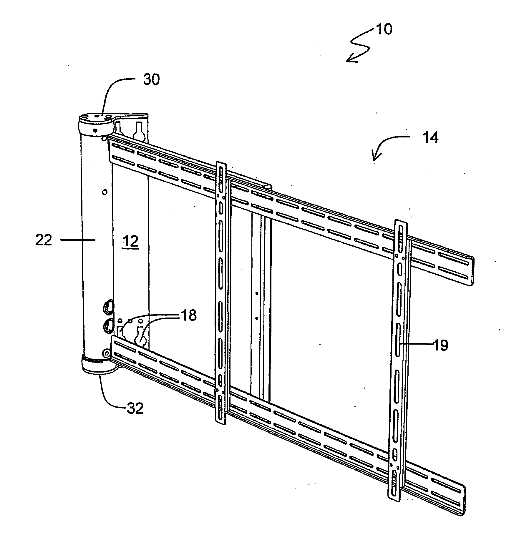 Adjustable motorized screen mount