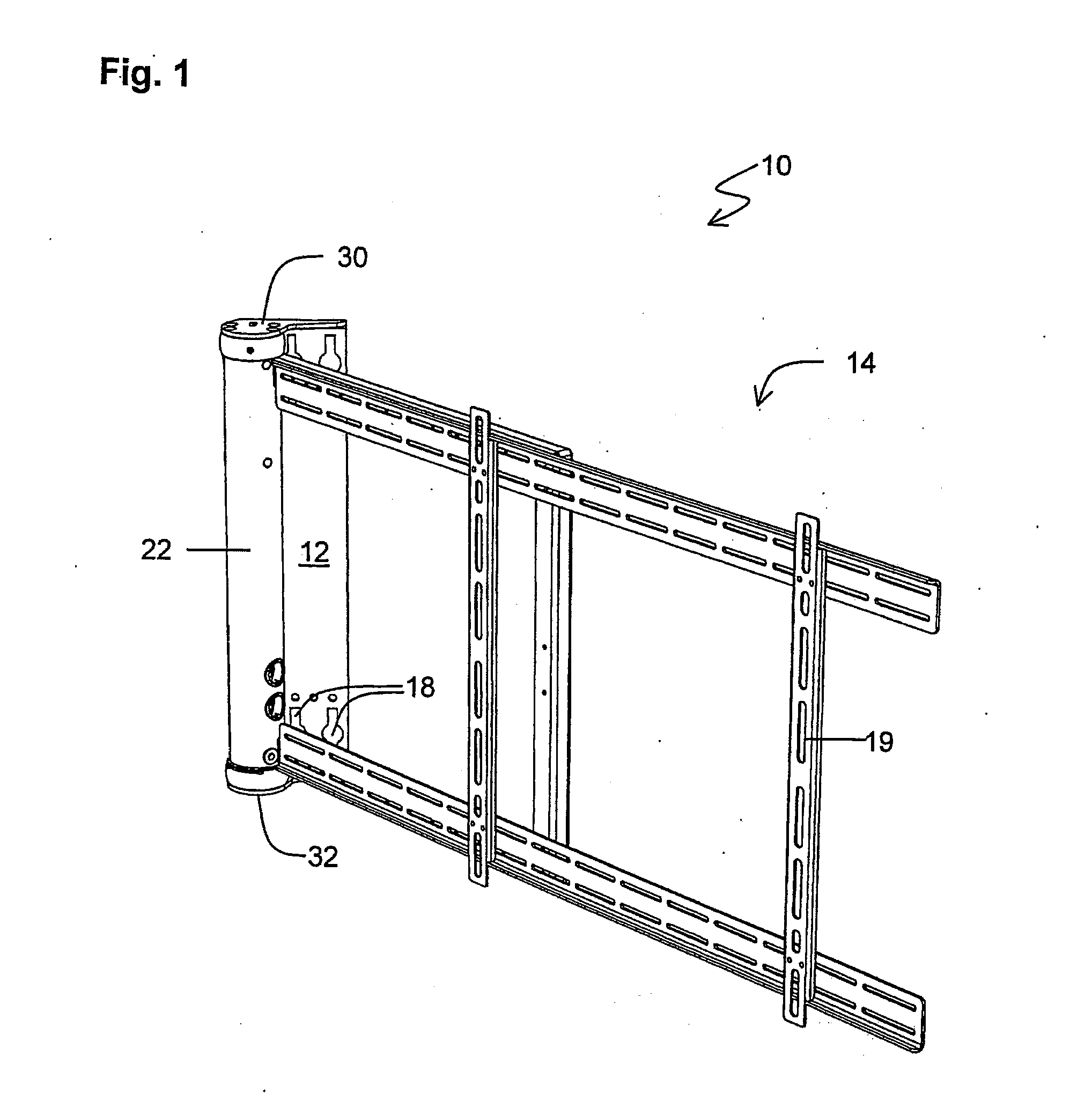 Adjustable motorized screen mount