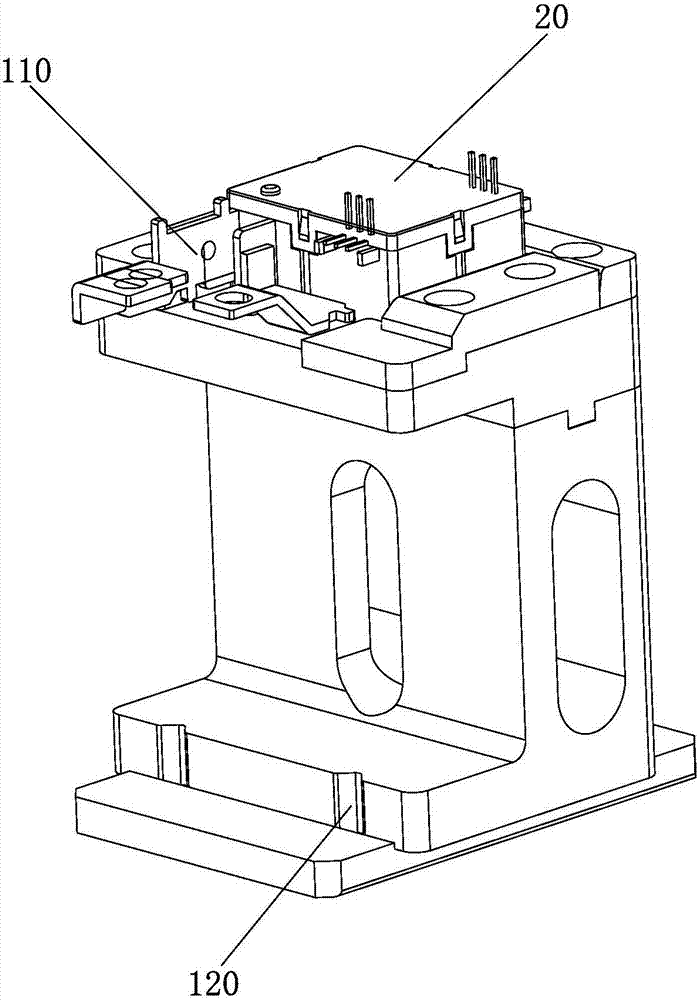 A positioning mechanism on an assembly line