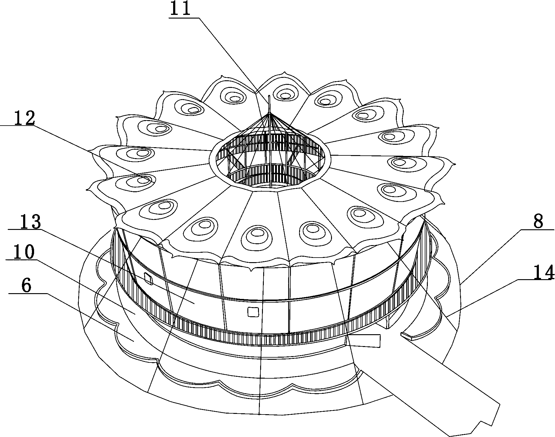 Annular and stereoscopic ecological cycle pig raising system