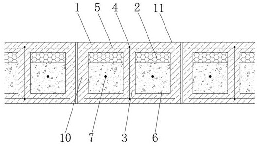 Structure and construction method of lightweight masonry module post-cast concrete ribbed load-bearing wall