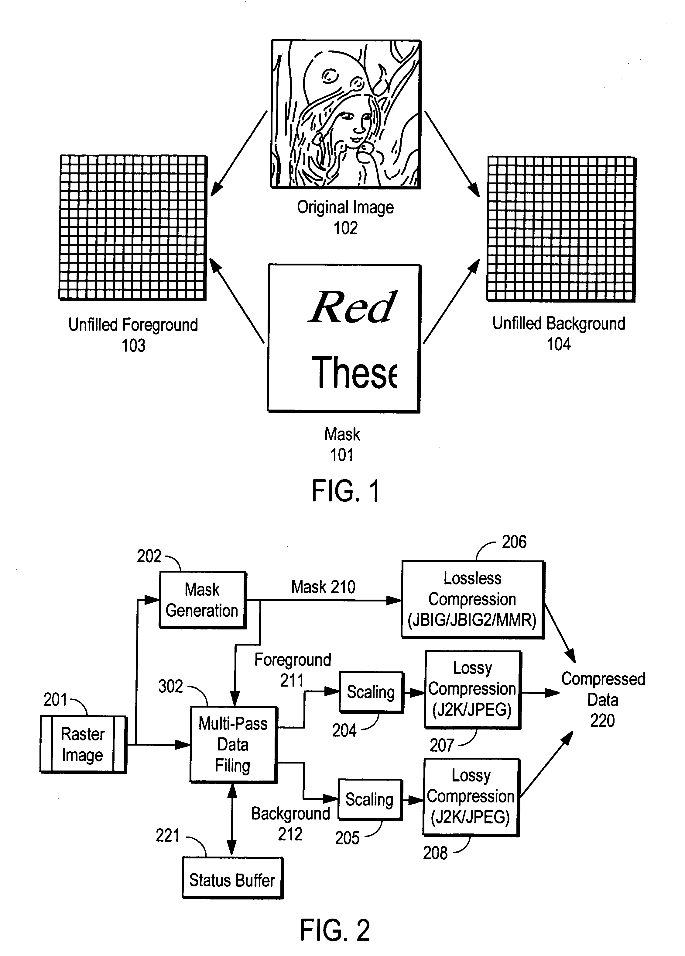 Data filling technique for compound document compression