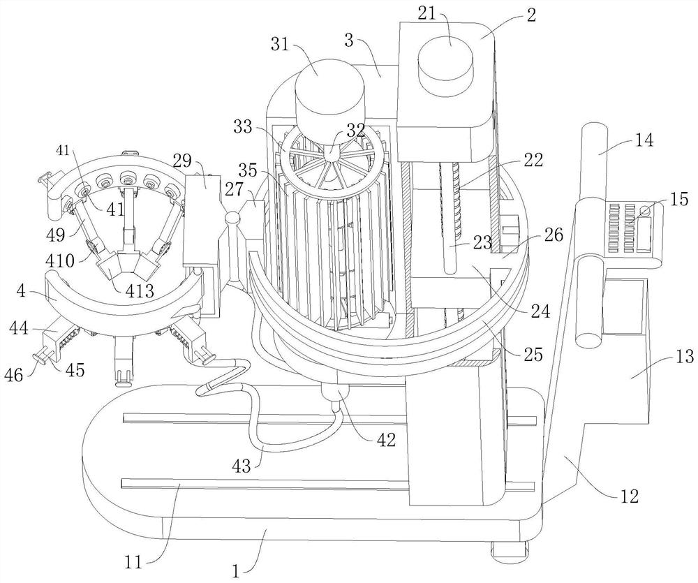 Automatic lifting type tree whitewashing device facilitating tree whitewashing