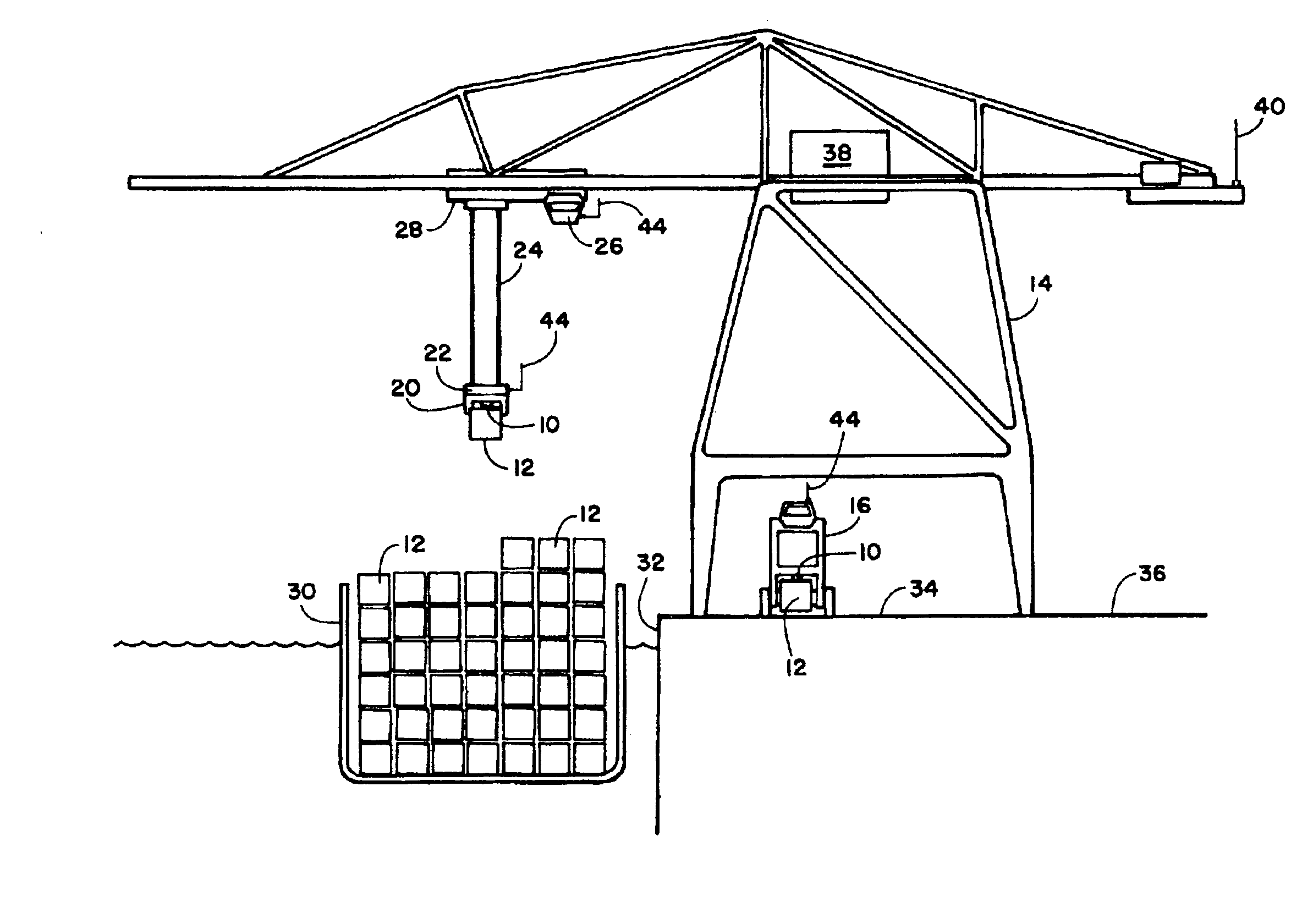 Crane mounted cargo container inspection apparatus and method