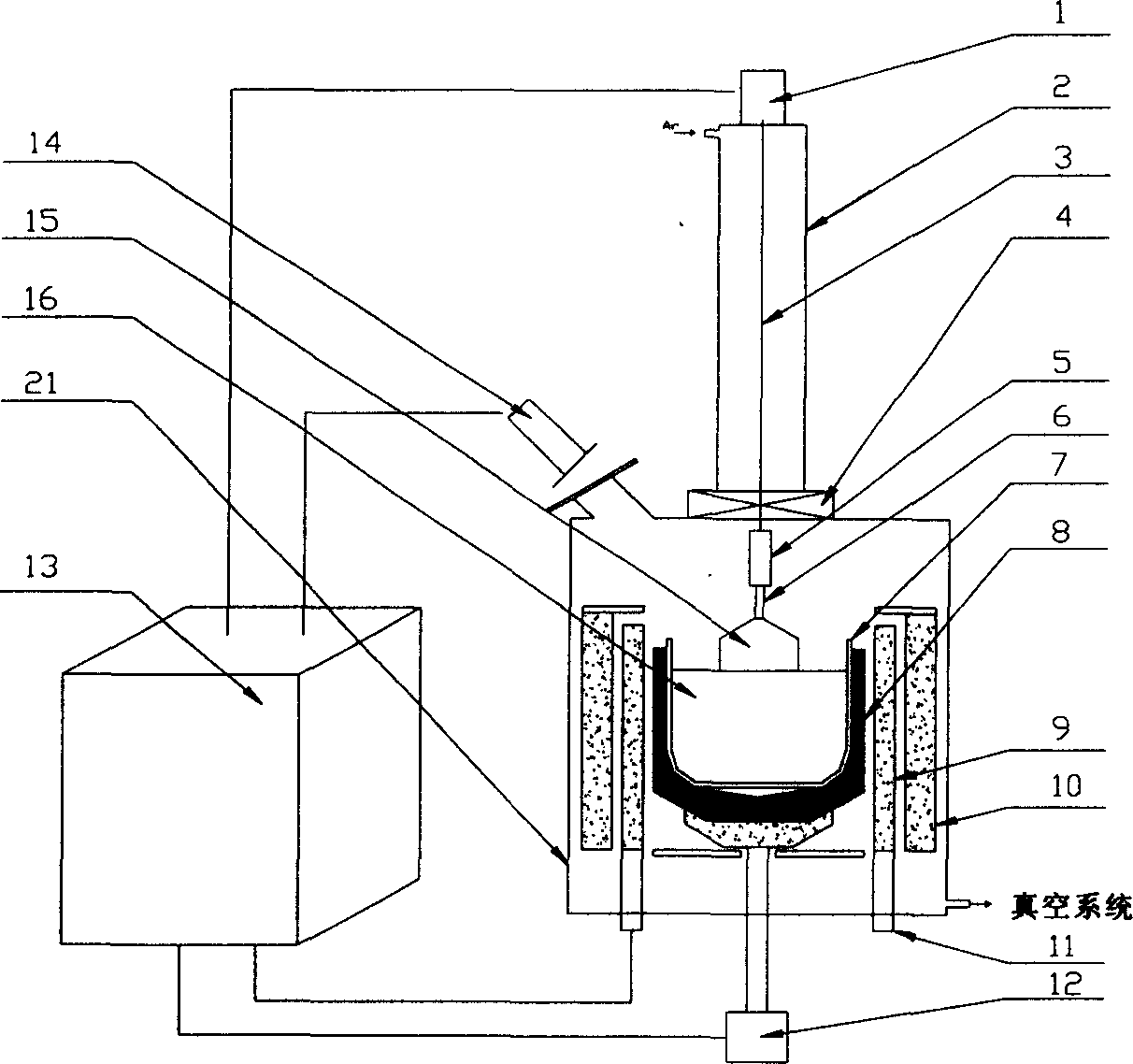 Upper thermal field used for six inch and eight inch adulterated phosphorus vertical pulling silicon mono crystal manufacture