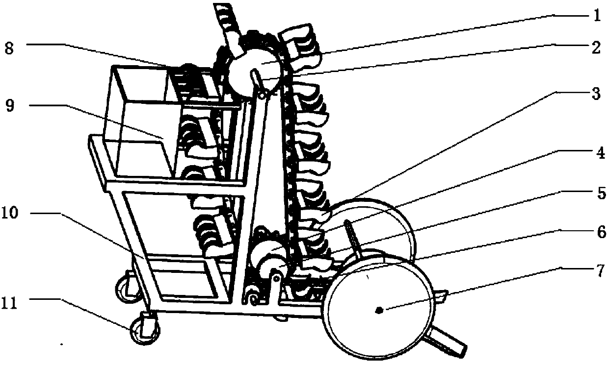 Picking and lifting car conductive to tennis training