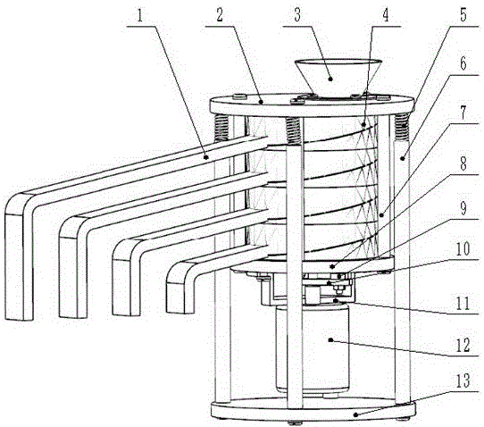 Material screening device with inclined screen