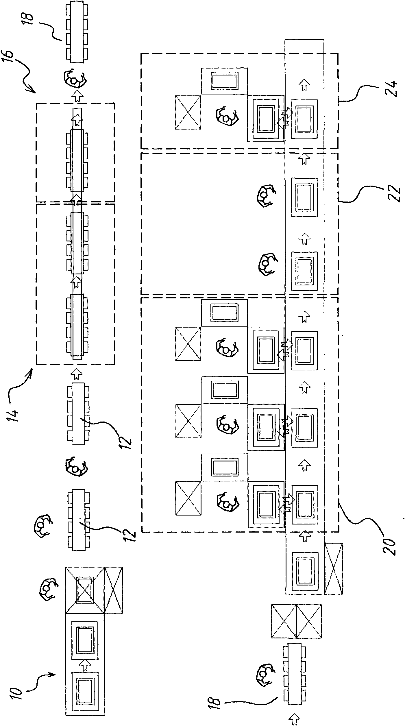 Framework of conveying system on backlight module production line and method thereof