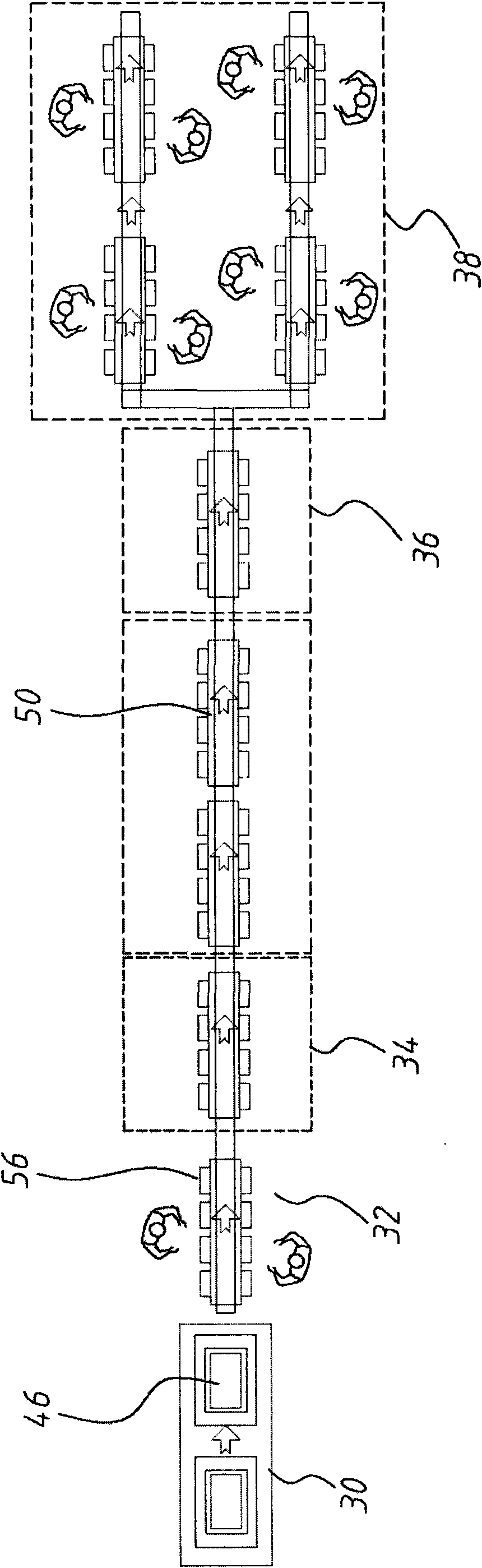 Framework of conveying system on backlight module production line and method thereof