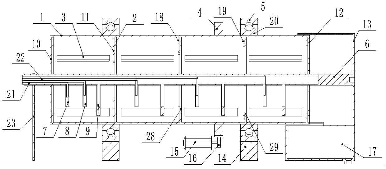 Vanadium slag continuous vanadium solution leaching device