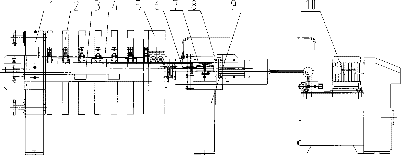 One-time pull-off vibration filter plate filter press and vibration method