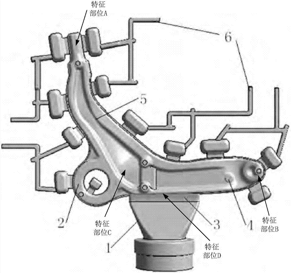 A kind of aluminum alloy automobile chassis casting metal type low-pressure casting forming method for rapid pressurization after holding pressure