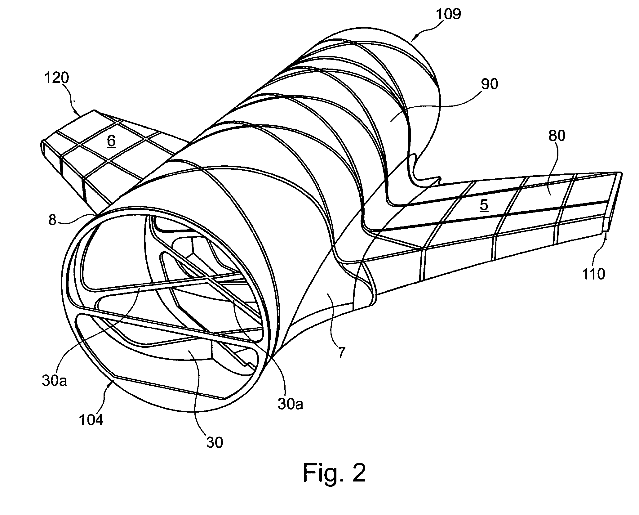 Wing-fuselage section of an aircraft