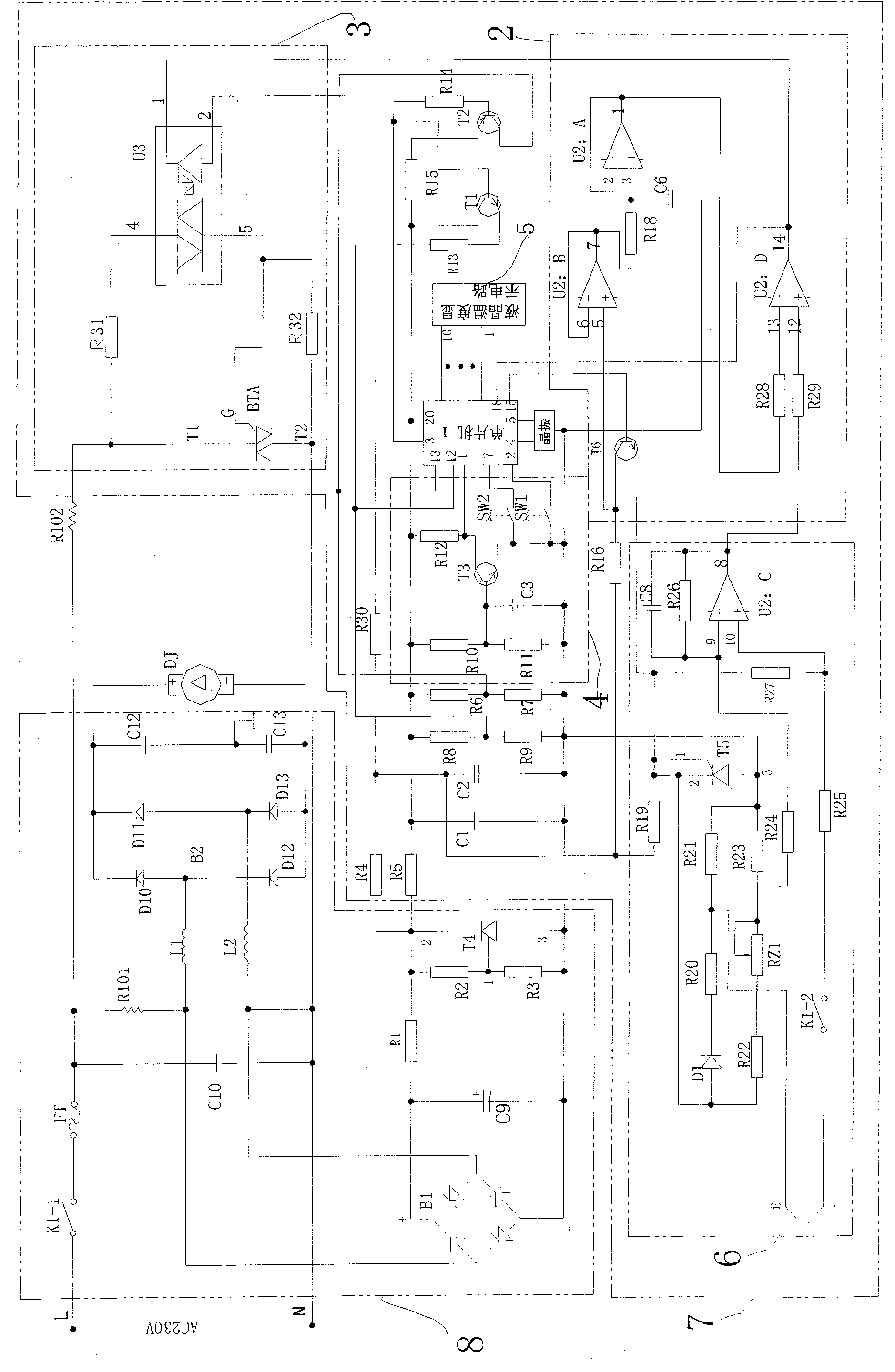 Hot air gun circuit device