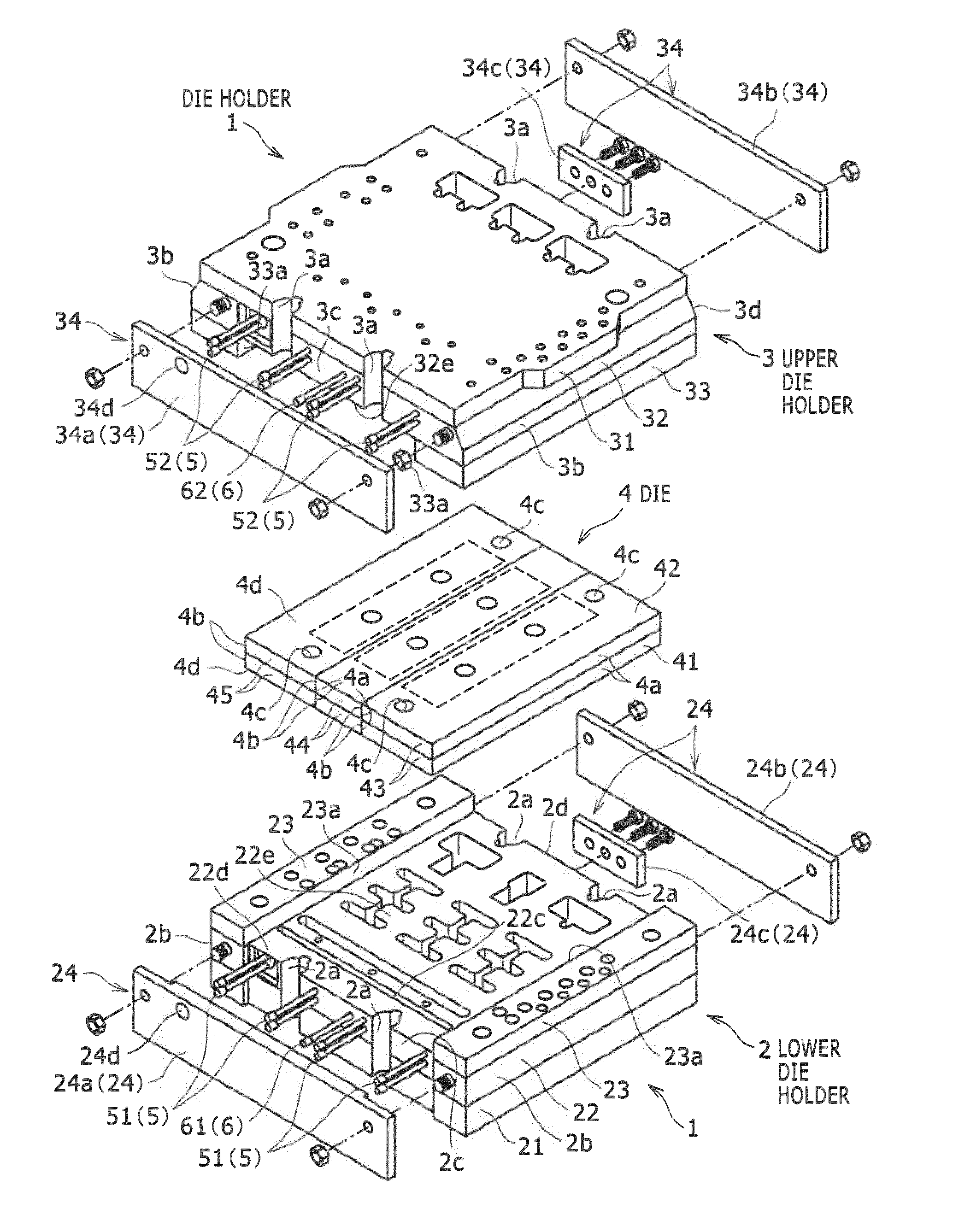 Forging die holder