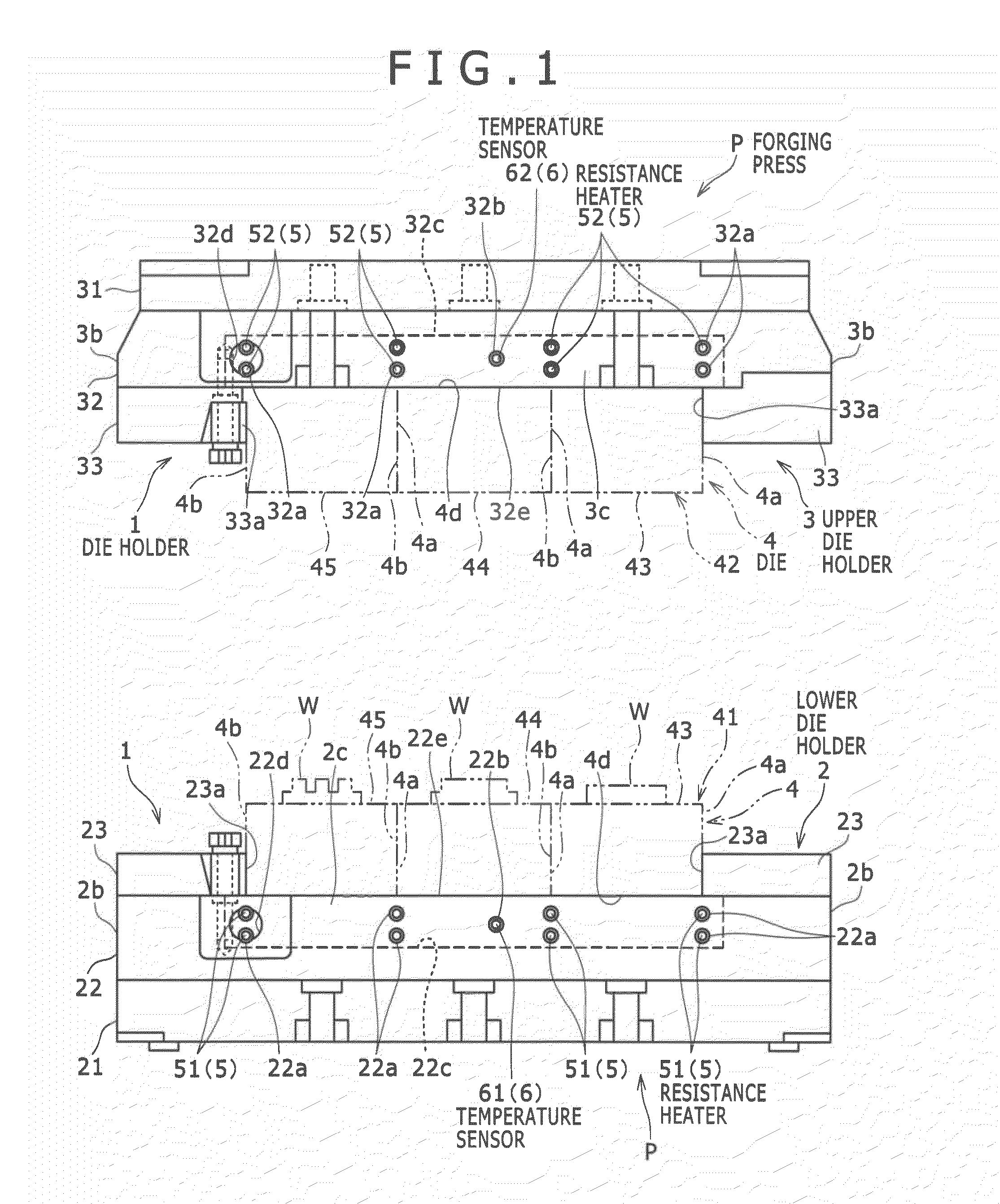 Forging die holder