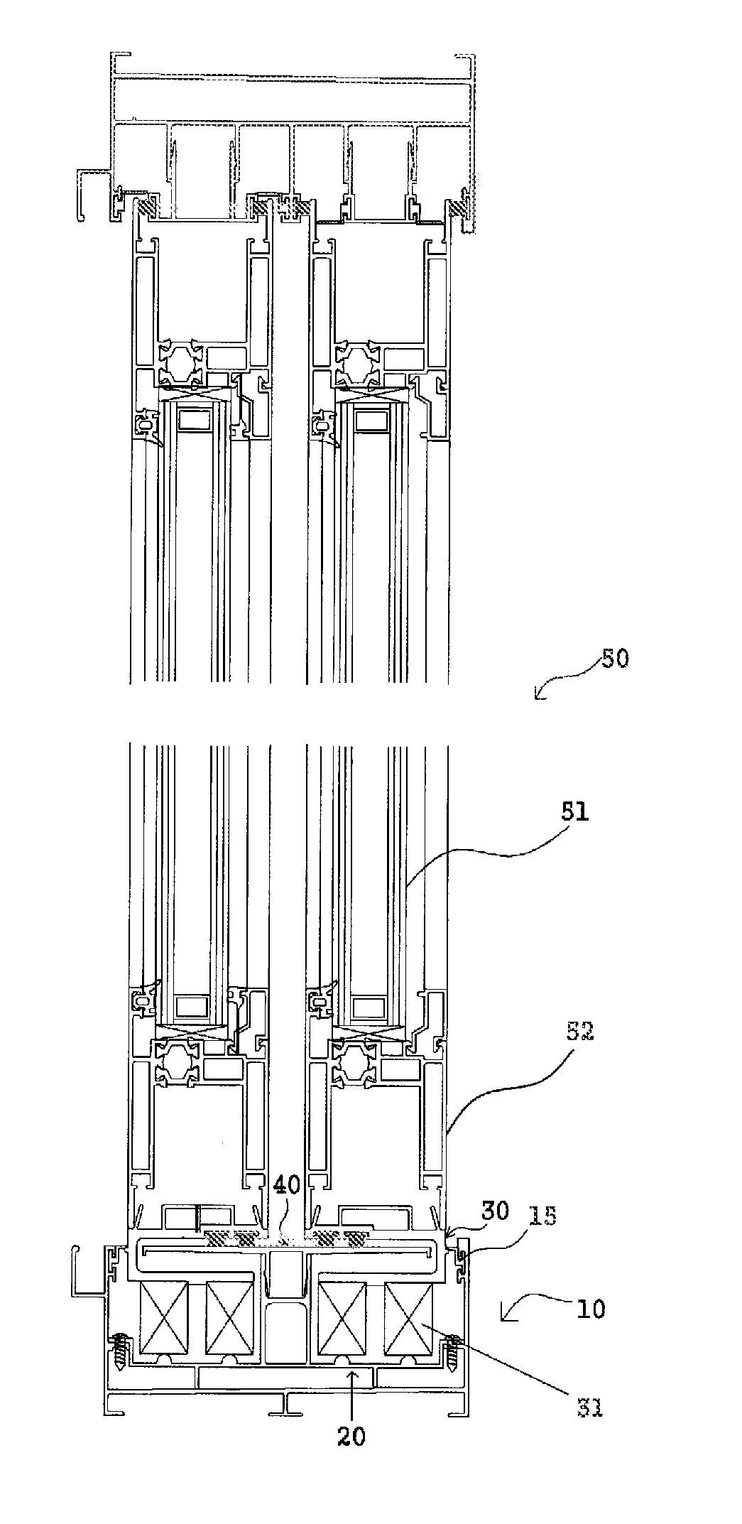 Window/ door system with flat track having "c"-shaped roller supports