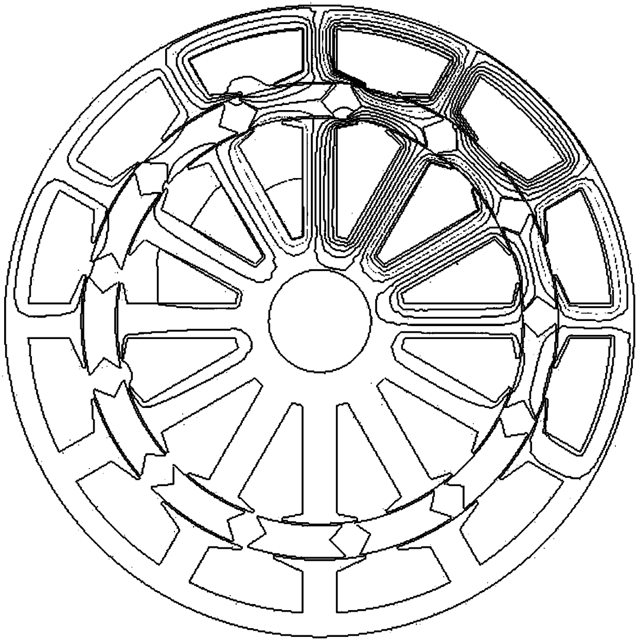 A block-rotor double-stator variable flux reluctance motor