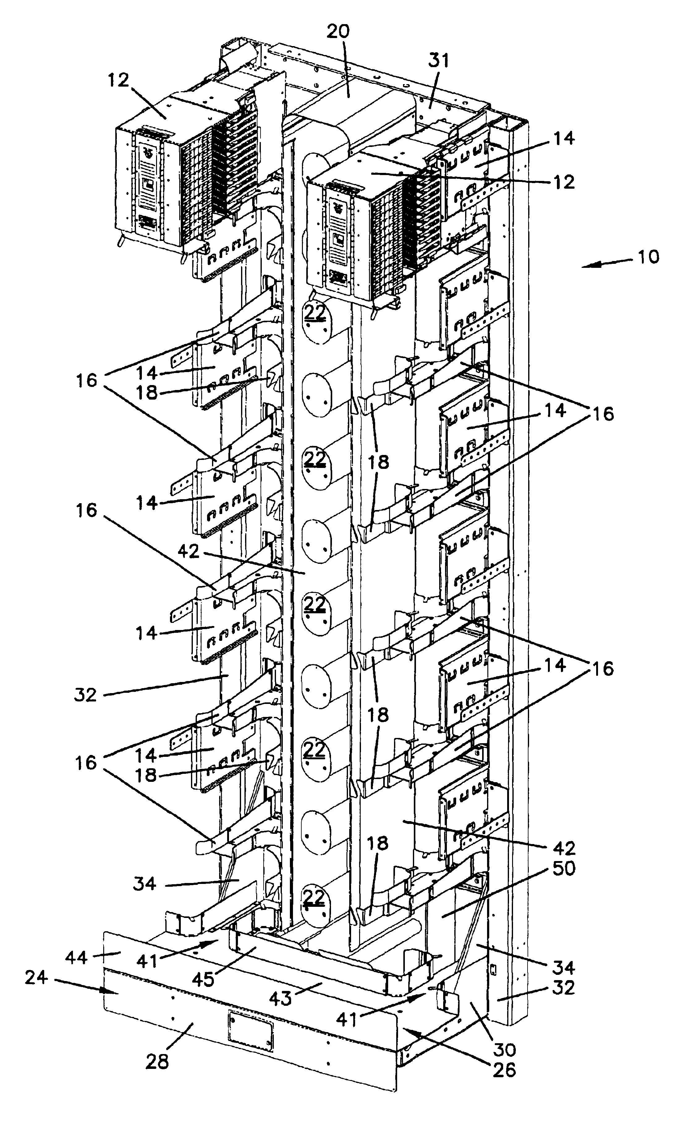 High density fiber distribution frame