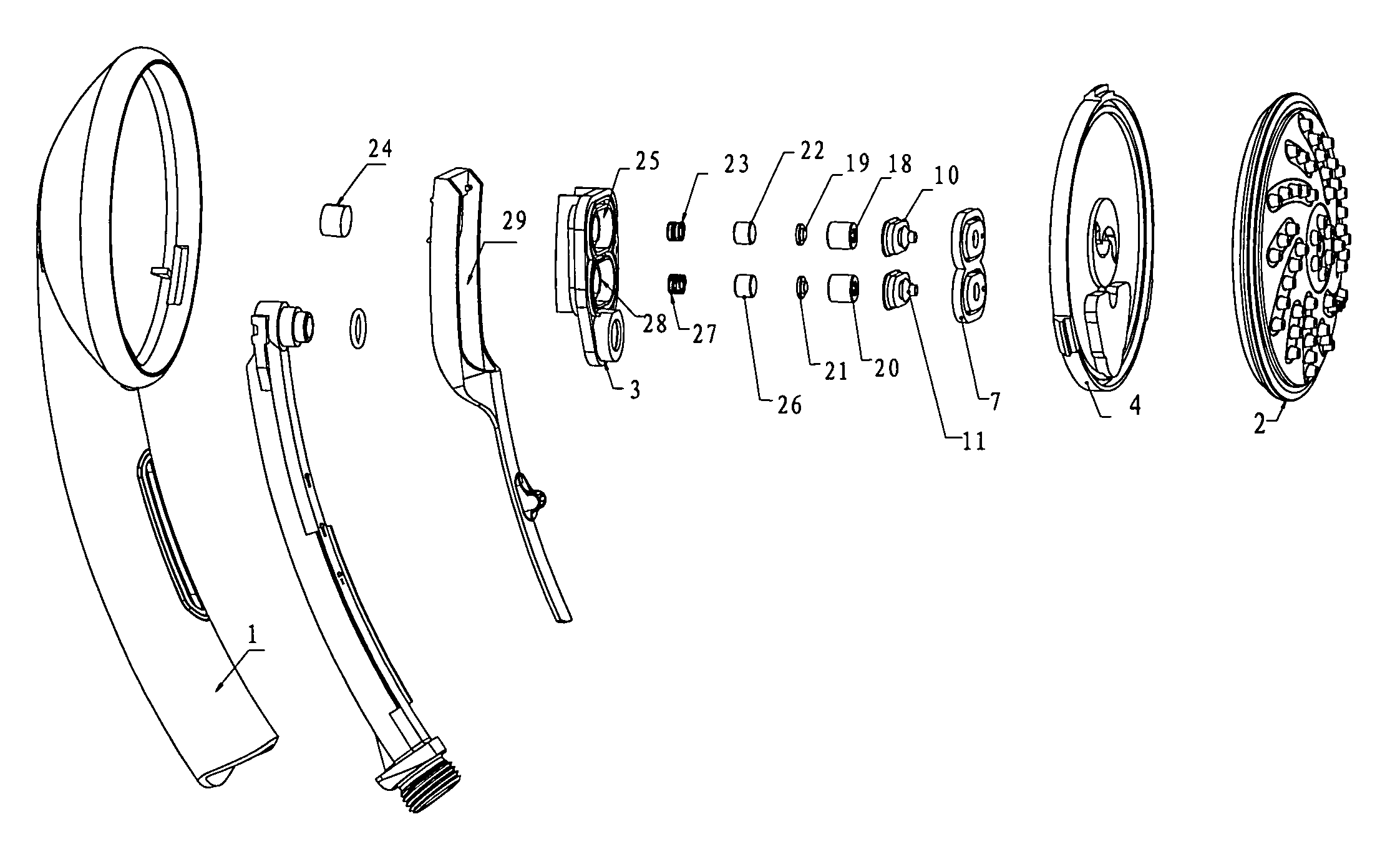 Water outlet control device of shower spray nozzle