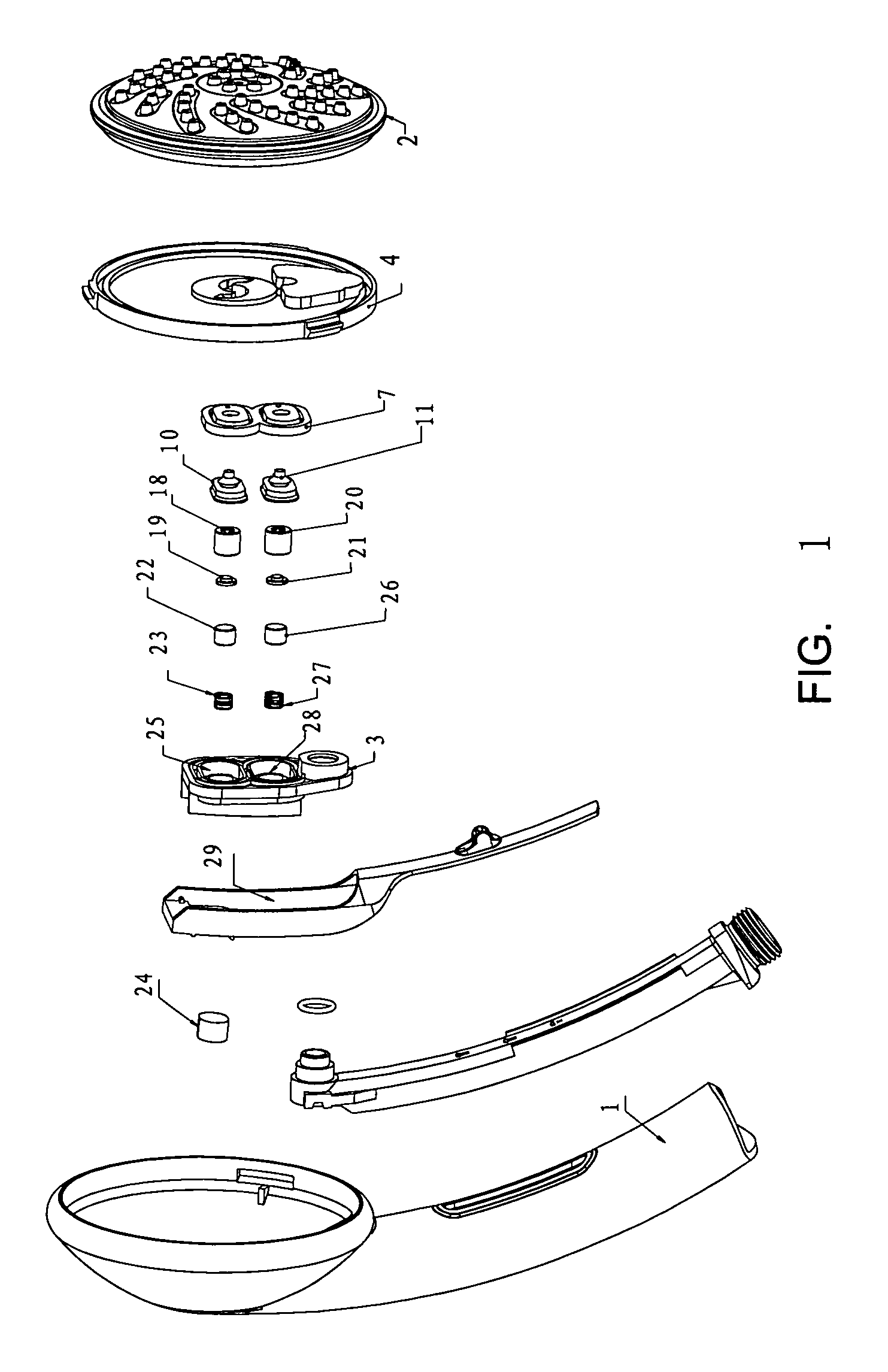 Water outlet control device of shower spray nozzle