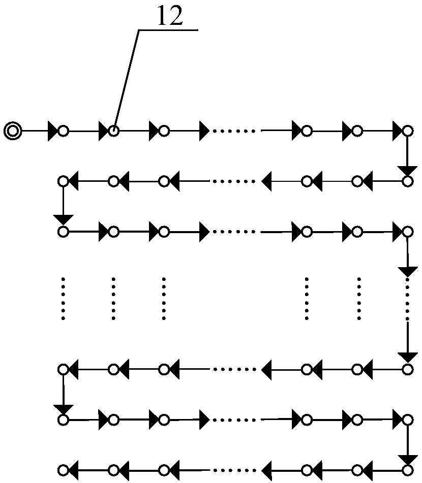 Free-form surface non-contact dimensionality-reducing error-separating detection method and device