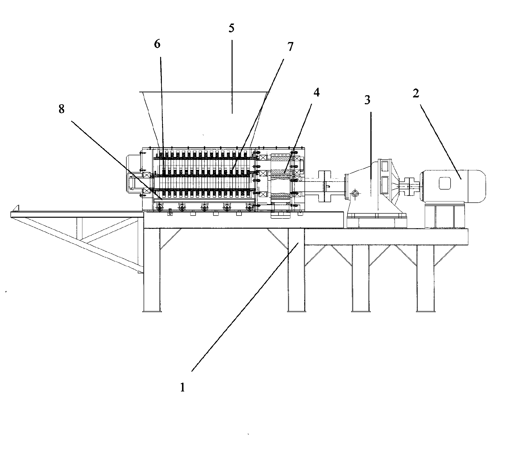 Crusher for discarded household appliances