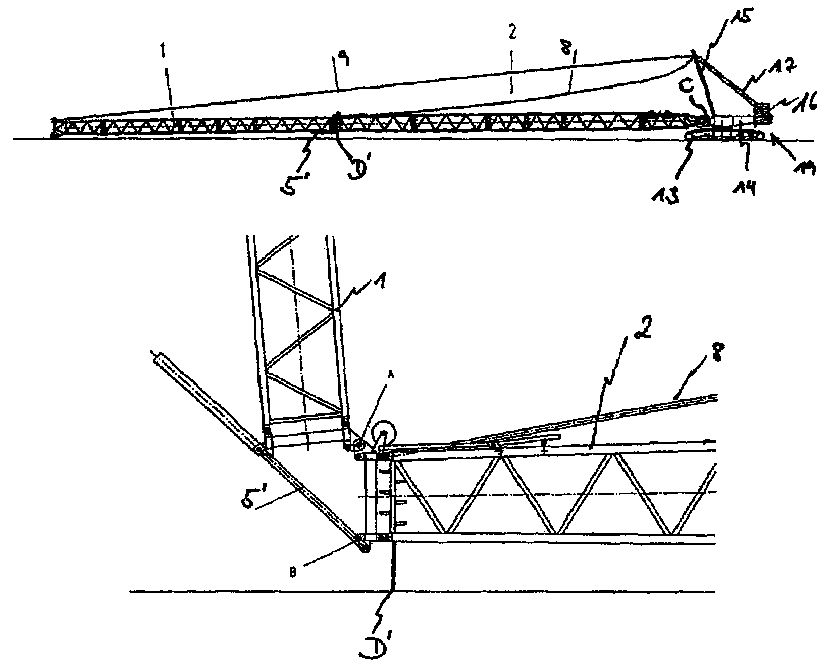 Method for erecting an at least two-piece main boom for a lattice-boom crane and lattice-boom crane built accordingly