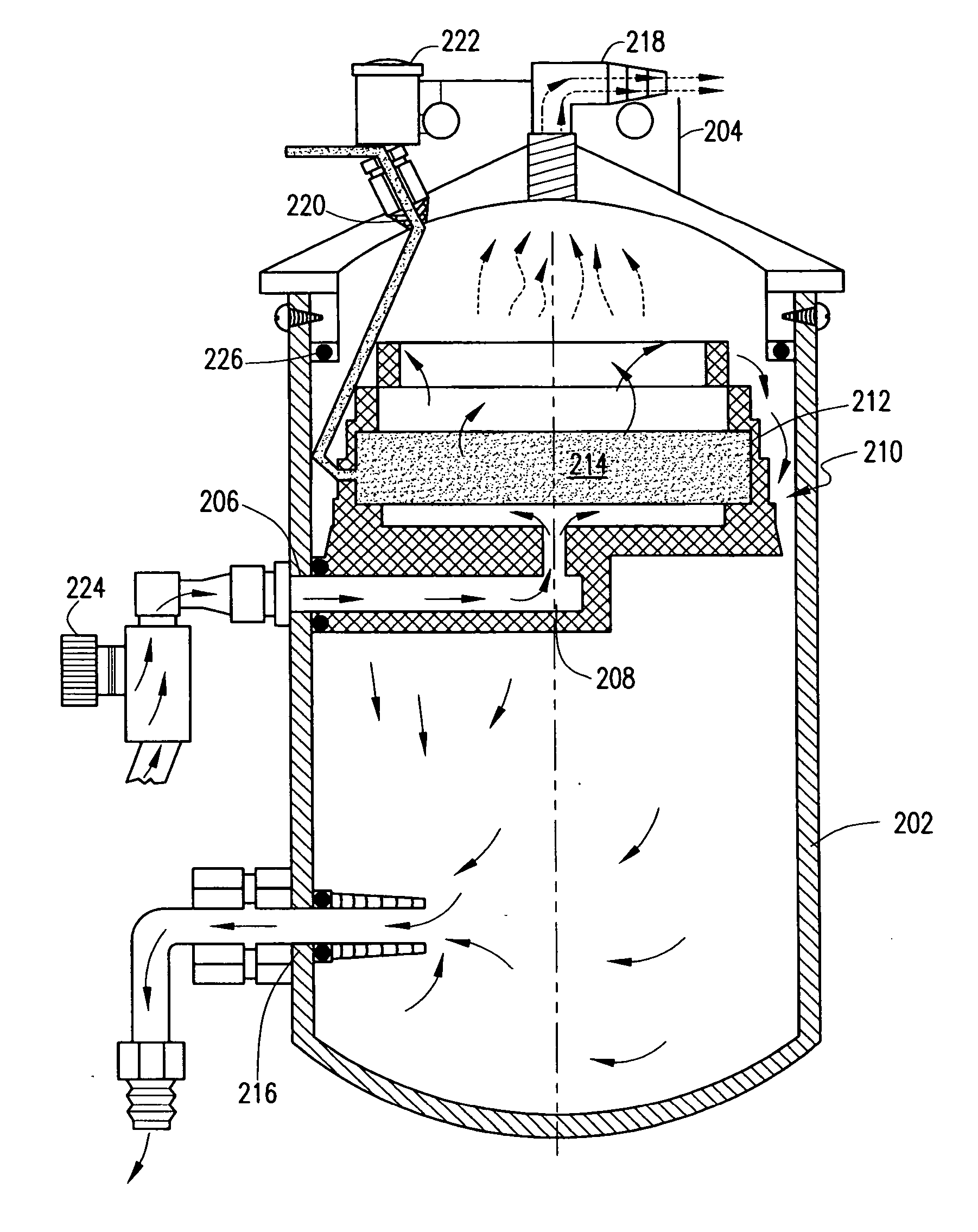 Method of and system for fluid purification