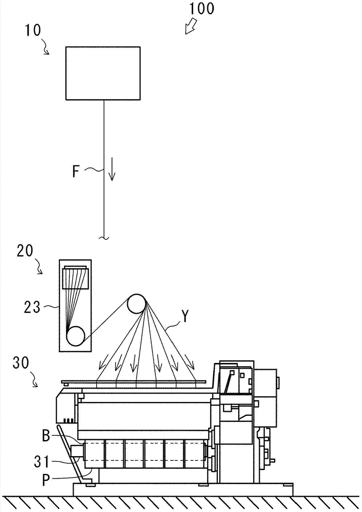 Yarn traction device