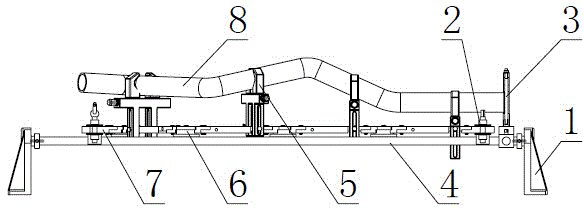 Flexible and modular combined clamp for welding or machining locating of hydraulic hard tube