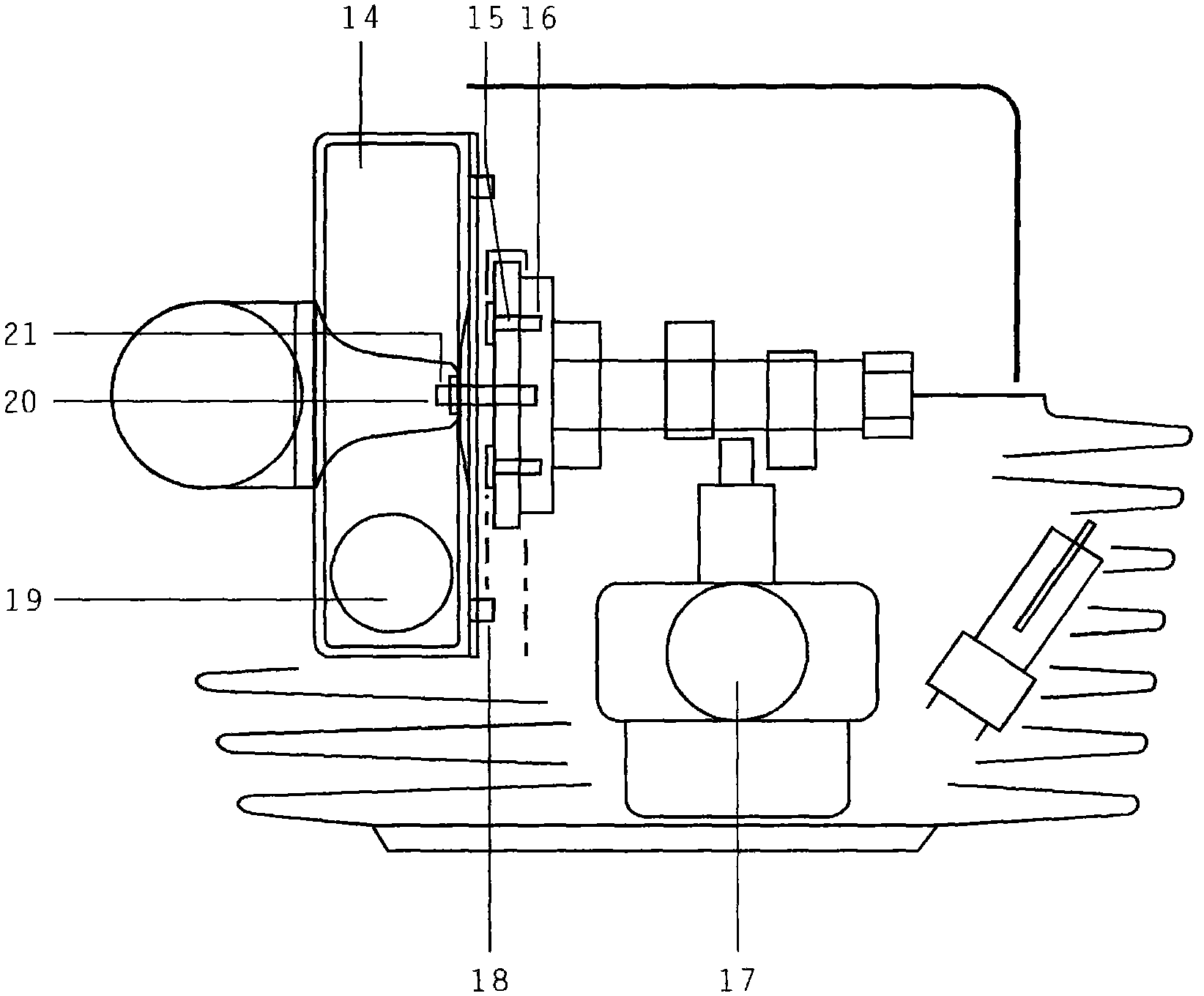 Energy-saving air blower supercharger of air cylinder head