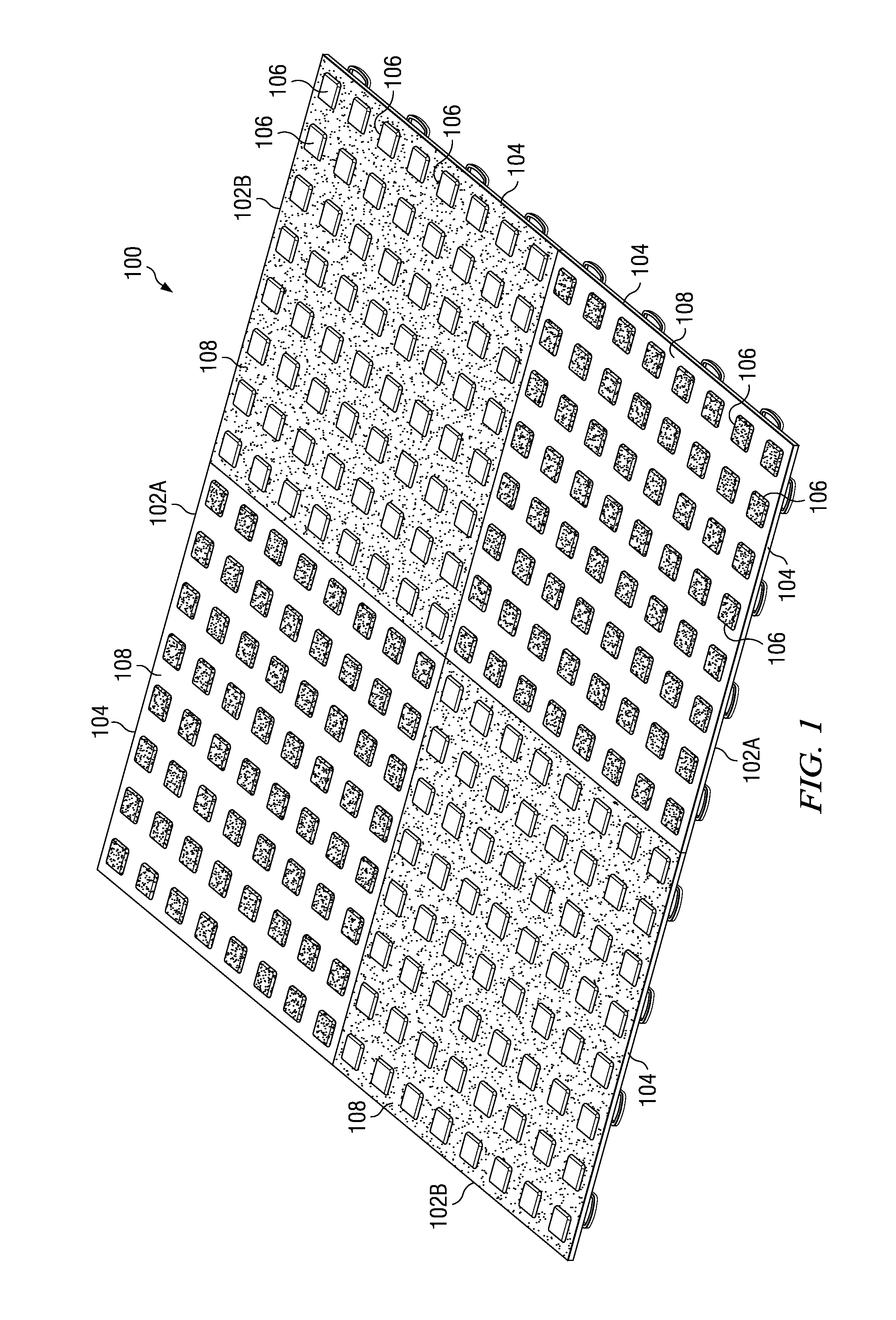 Method of making a floor tile with overmolded pads