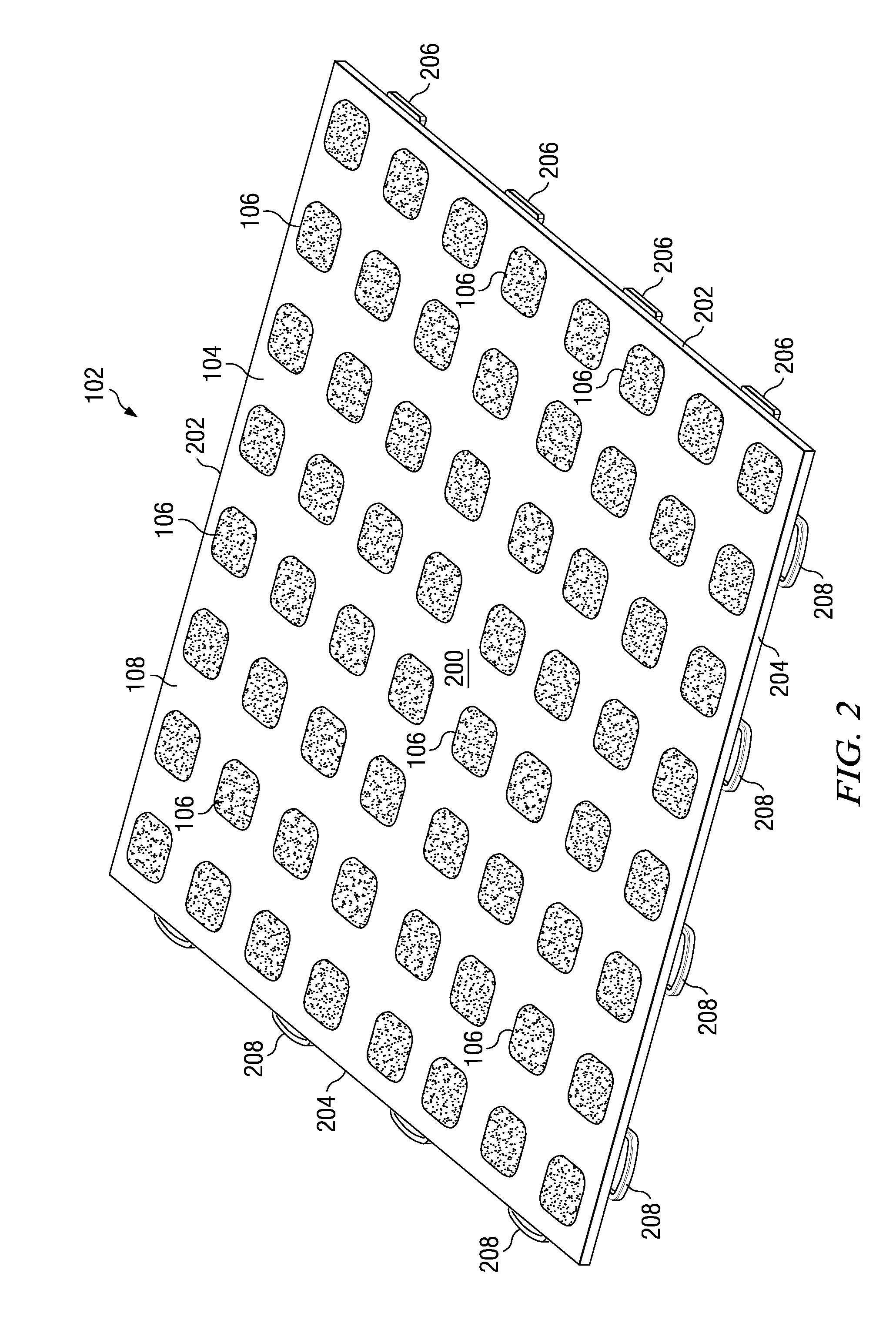 Method of making a floor tile with overmolded pads