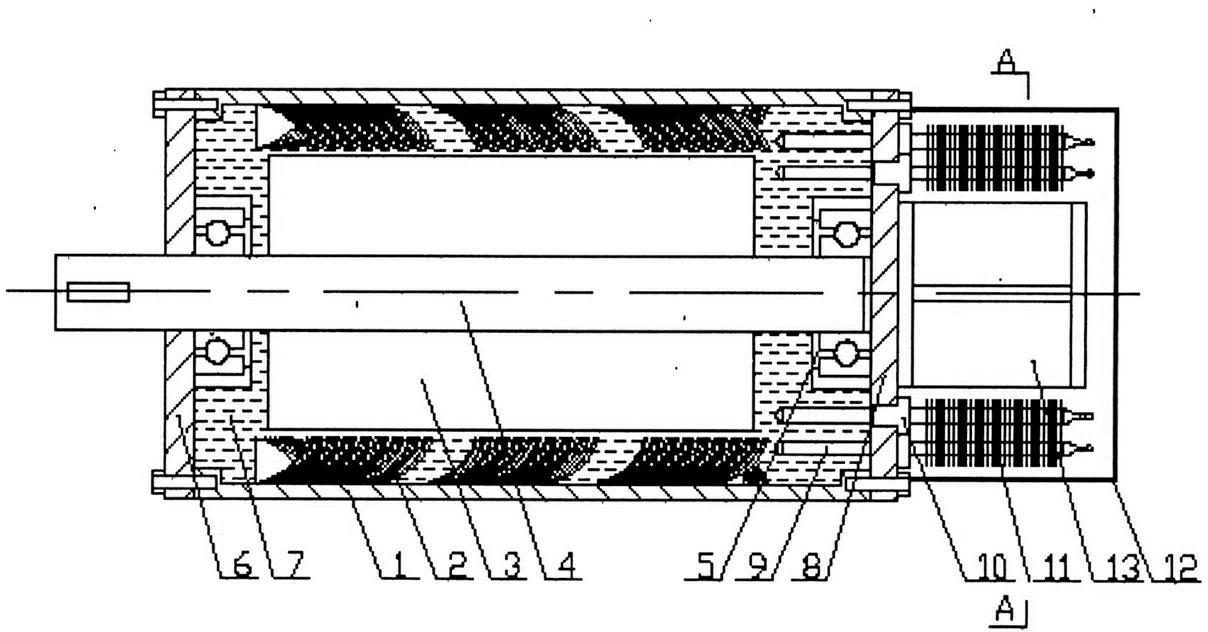 Heat-pipe module heat dissipation oil bath electromotor