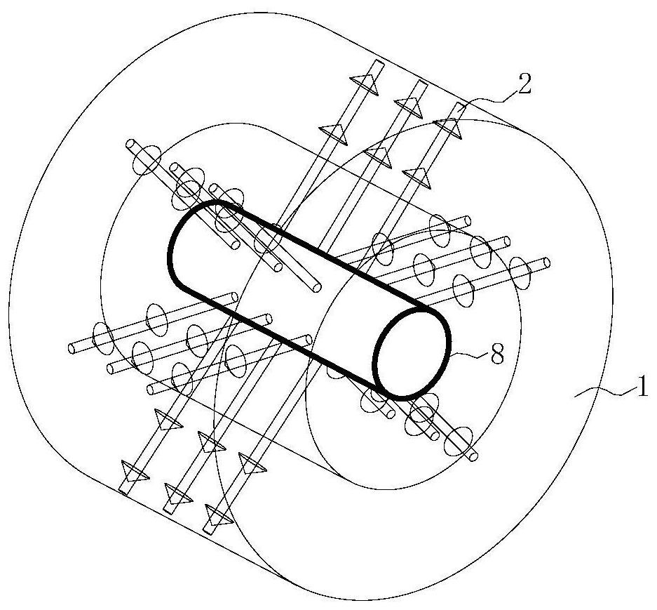 Omnibearing pressure relief method for thick coal seam working face rock burst danger roadway