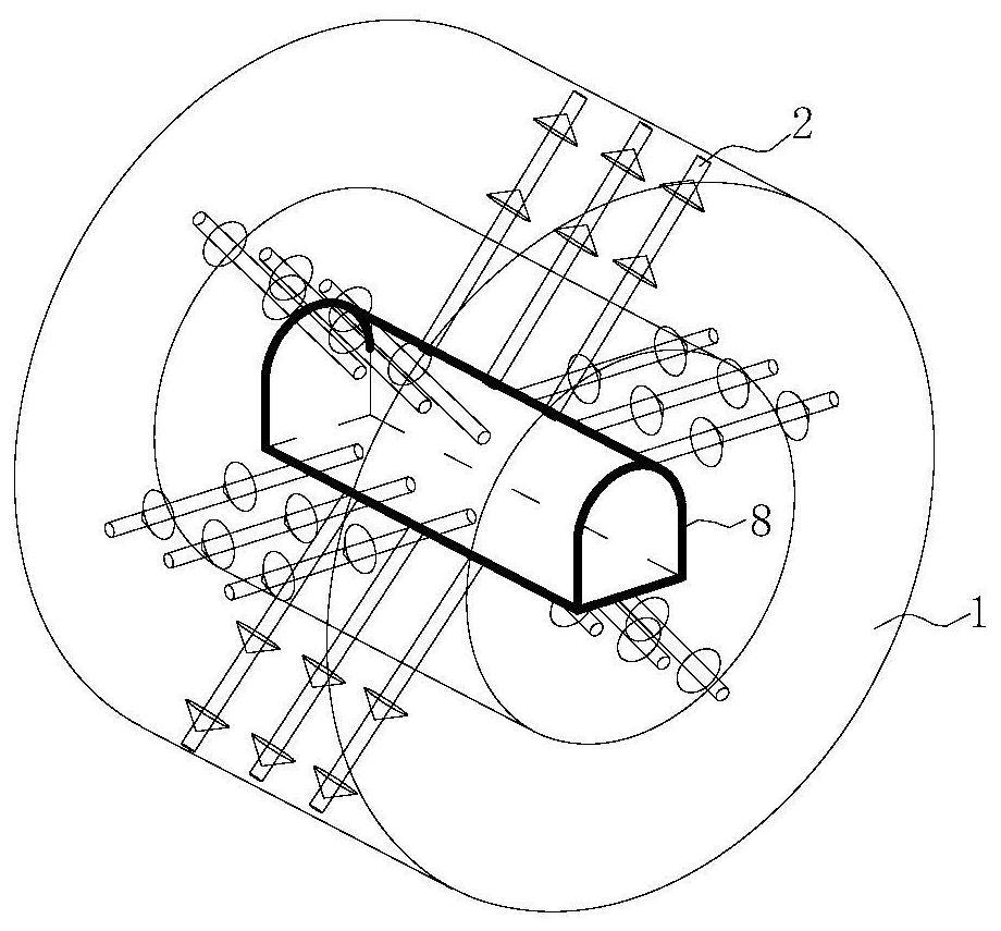 Omnibearing pressure relief method for thick coal seam working face rock burst danger roadway