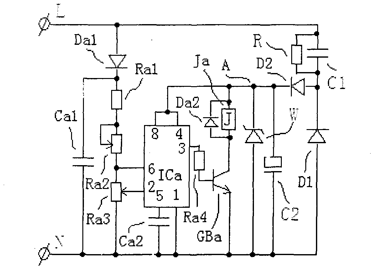 Driving power device of ballast type LED lamp