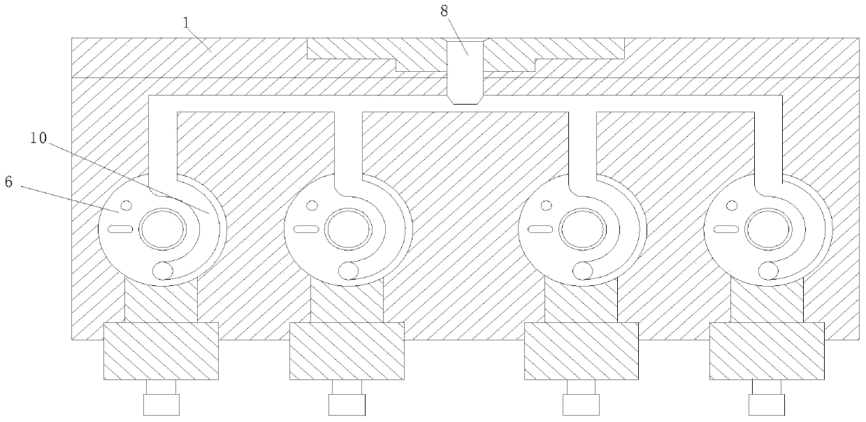 Device for regulating flow channel flow of tube blank vacuum forming mold