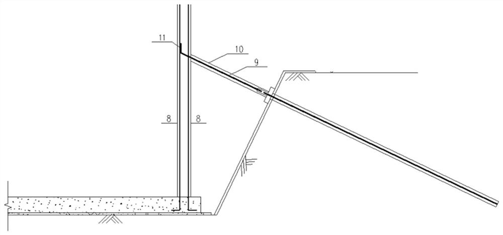 Structure for converting foundation pit temporary soil nail into basement exterior wall permanent soil nail