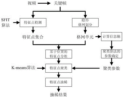 Adaptive method for removing feature points of video frame