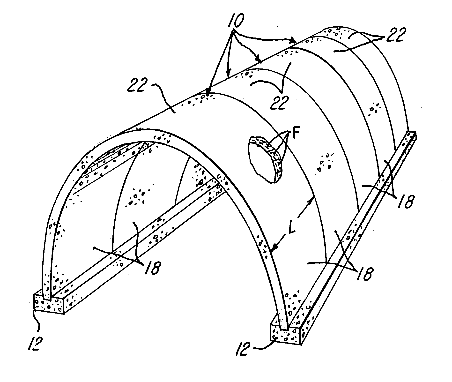 Open bottom fiber reinforced precast concrete arch unit