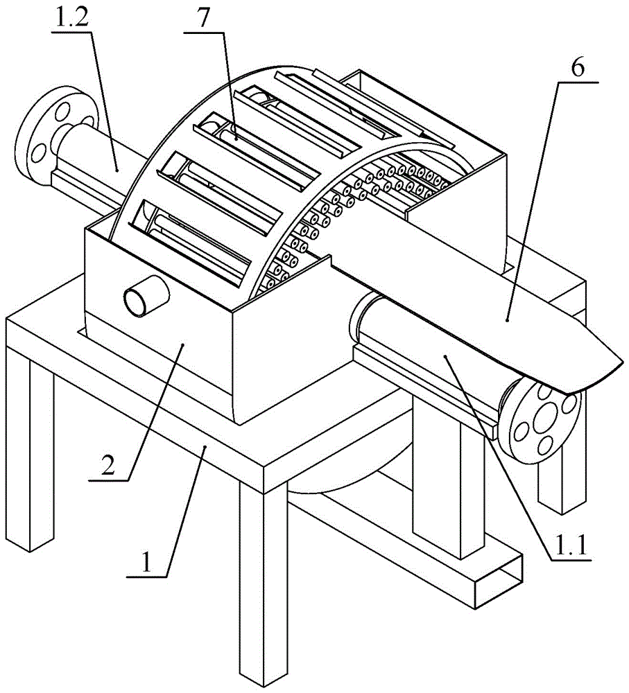 Method and equipment for continuous removal of iron from slurry with double rotation