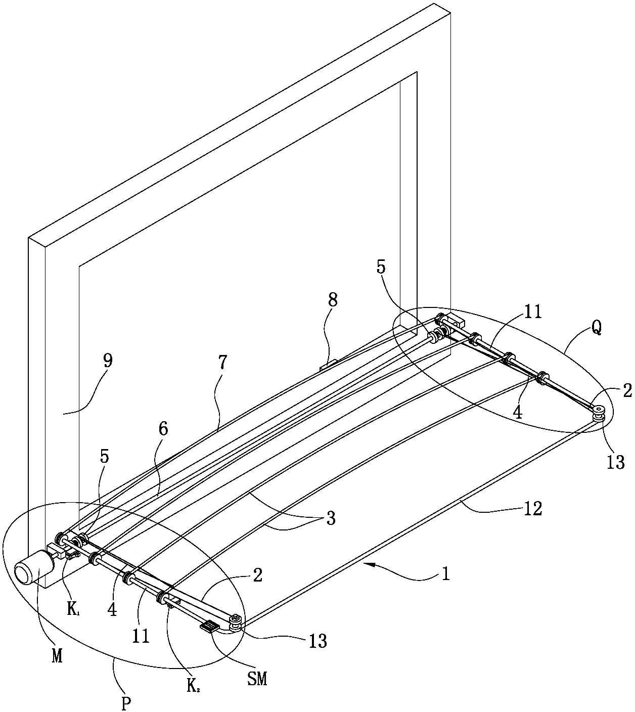 Electric rainproof device for drying rack