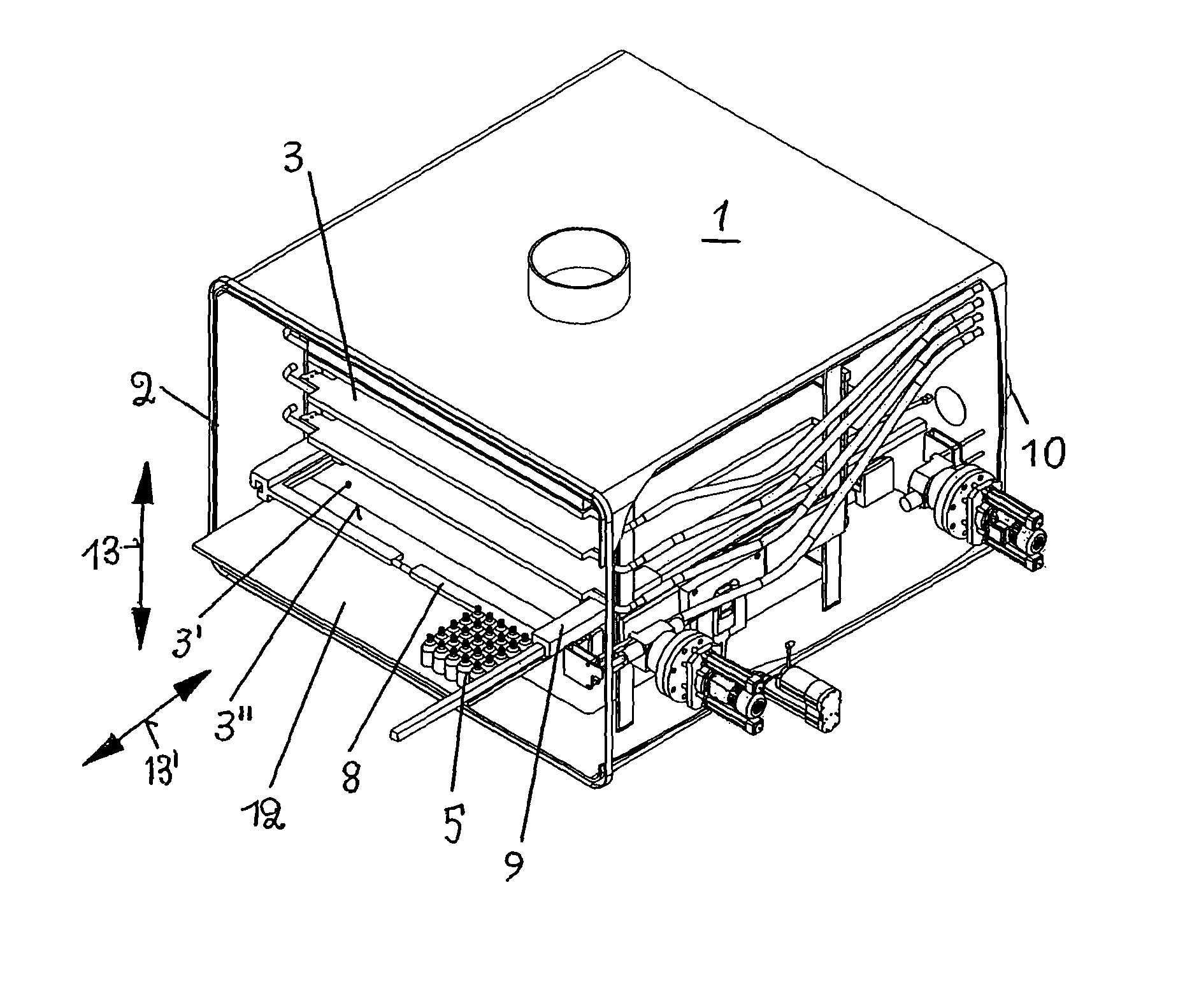 Device for loading and unloading a freeze drying system