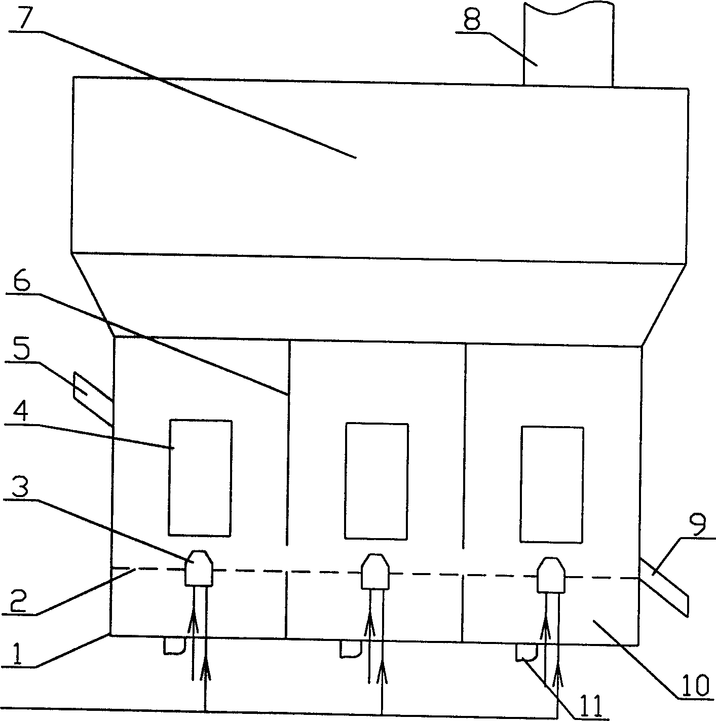 Jet drive fluidized bed pelletizing device with multiple jet drive units